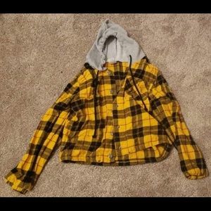 Plaid Button Up Hoodie